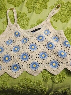 Women’s Crochet Crop Tank Top - Boho Hippie